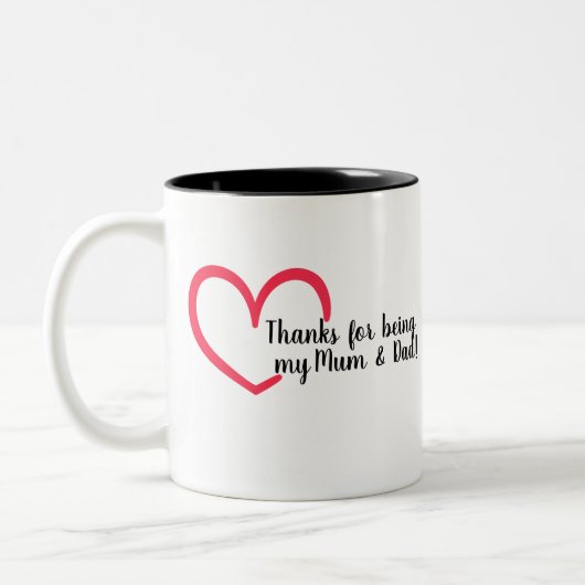 Hartelijk dank | tweekleurige koffiemok (Links)