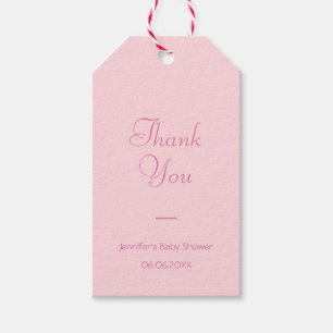 Hartelijk dank u Blush Roze modern handgeschreven  Cadeaulabel