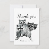 Hartelijk dank van de vn Raccoon Animal Art van on Bedankkaart (Voorkant)