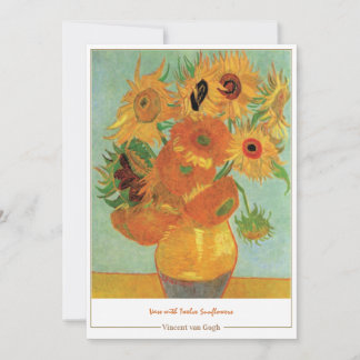 Hartelijk dank, van Gogh Sunflower Bedankkaart