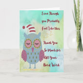 Hartelijk dank, van het personeel tot de gezondhei kaart (Voorkant)