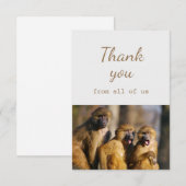 Hartelijk dank van ons allemaal apen Animal Fun Bedankkaart (Voorkant / Achterkant)