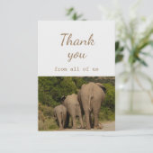 Hartelijk dank van ons allemaal ellephants Animal Bedankkaart (Staand voorkant)