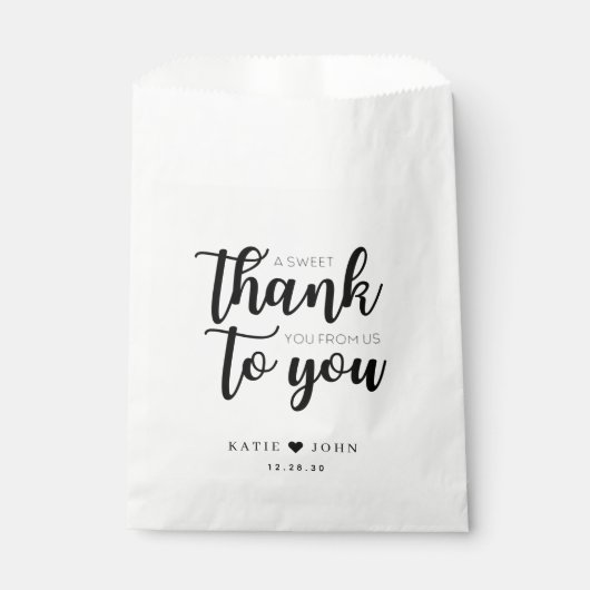 Hartelijk dank van ons voor uw huwelijk bedankzakje (Voorkant)