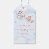 Hartelijk dank, veel blauw Baby shower Gift Label Cadeaulabel (Voorkant)
