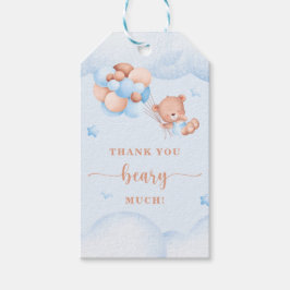 Hartelijk dank, veel blauw Baby shower Gift Label Cadeaulabel