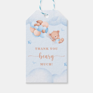 Hartelijk dank, veel blauw Baby shower Gift Label Cadeaulabel