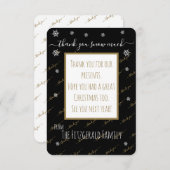 Hartelijk dank, veel kerstgereden op maat bedankkaart (Voorkant / Achterkant)