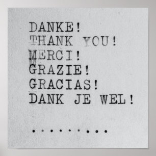 Hartelijk dank Vele talen Poster