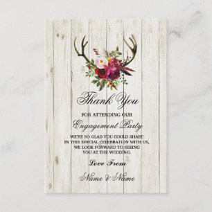 Hartelijk dank Verloving bruiloft Antlers Floral Bedankkaart