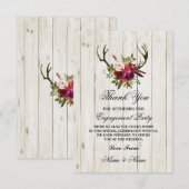 Hartelijk dank Verloving bruiloft Antlers Floral Bedankkaart (Voorkant / Achterkant)