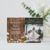 Hartelijk dank Verloving Weddenschap Wilde Flowers Kaart (Staand voorkant)