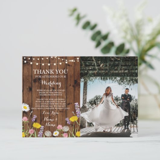 Hartelijk dank Verloving Weddenschap Wilde Flowers Kaart (Staand voorkant)