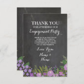 Hartelijk dank Verloving Wedding Chalk Floral Kaart (Voorkant / Achterkant)