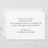 Hartelijk dank, verpleegsters, verpleegkundigen en bedankkaart (Achterkant)