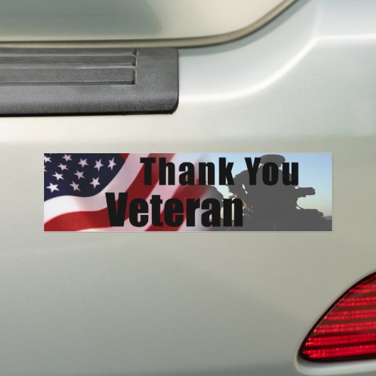 Hartelijk dank, Veteran Bumpersticker (Op auto)