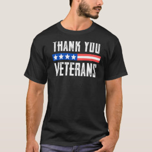 Hartelijk dank, veteranen, Amerikaans vlagpatriott T-shirt