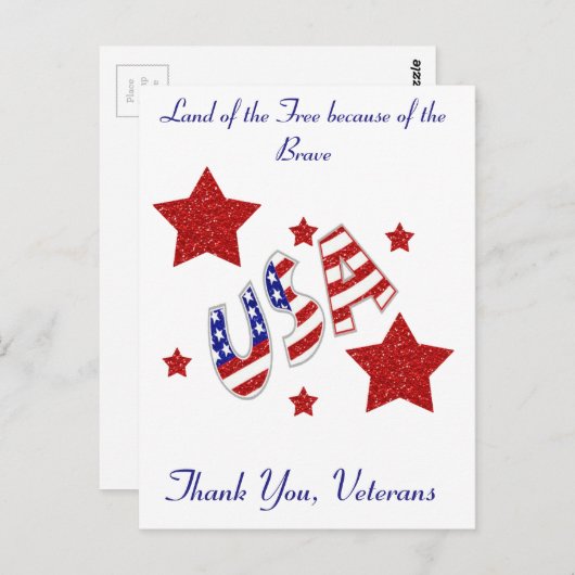 Hartelijk dank, veteranen briefkaart (Voorkant / Achterkant)