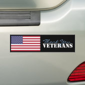 Hartelijk dank, veteranen bumpersticker (Op auto)