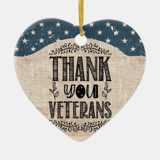 Hartelijk dank, veteranen, keramisch Ornament (Voorkant)