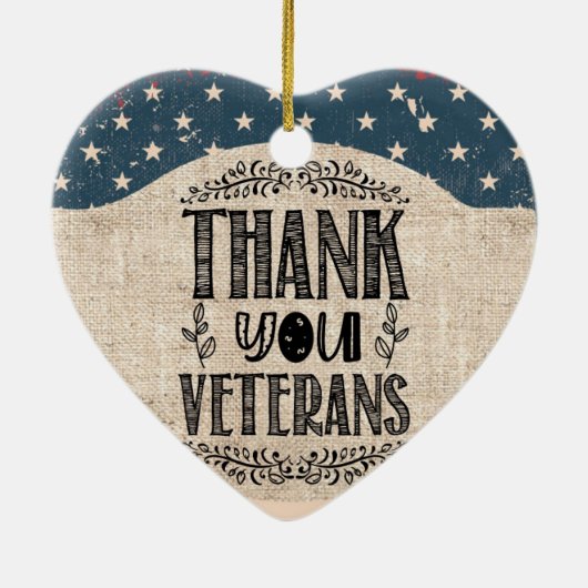 Hartelijk dank, veteranen, keramisch Ornament (Achterkant)