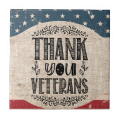 Hartelijk dank, veteranen keramische Tegel Tegeltje (Voorkant)