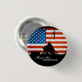Hartelijk dank, veteranen ronde button 3,2 cm (Voorkant /achterkant)