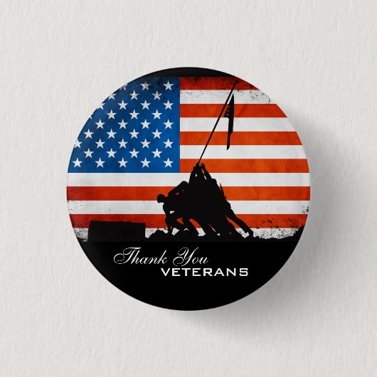 Hartelijk dank, veteranen ronde button 3,2 cm (Voorkant)