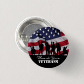 Hartelijk dank, veteranen ronde button 3,2 cm (Voorkant /achterkant)