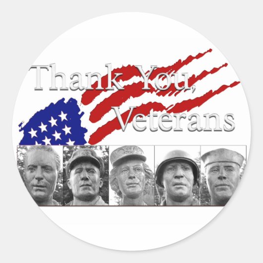 Hartelijk dank, veteranen ronde sticker (Voorkant)