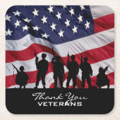 Hartelijk dank, veteranen - Soldaten silhouette en Kartonnen Onderzetters (Voorkant)
