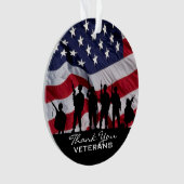 Hartelijk dank, veteranen - Soldaten silhouette Ornament (voorkant)