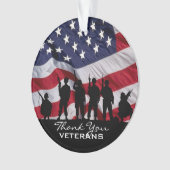 Hartelijk dank, veteranen - Soldaten silhouette Ornament (voorkant)