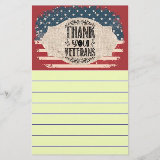 Hartelijk dank, veteranen Stationery Briefpapier (Voorkant)