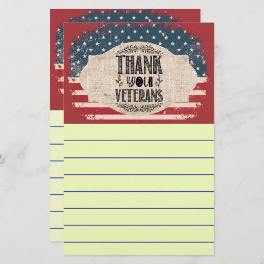 Hartelijk dank, veteranen Stationery Briefpapier (Voorkant / Achterkant)