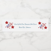 Hartelijk dank, veteranen waterfles etiket (Enkel label)