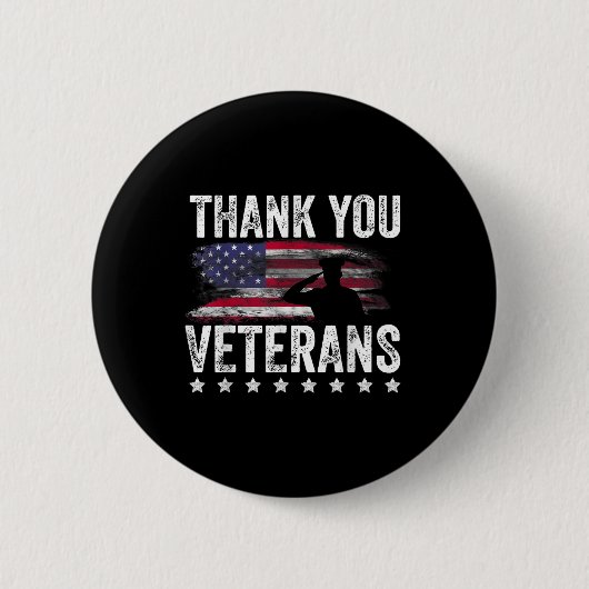 Hartelijk dank Veterans Day Memorial Day Partiotic Ronde Button 5,7 Cm (Voorkant)