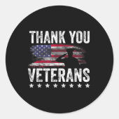 Hartelijk dank Veterans Day Memorial Day Partiotic Ronde Sticker (Voorkant)