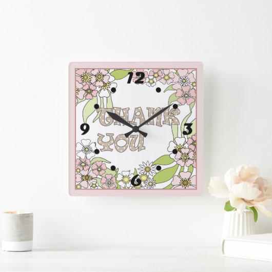 Hartelijk dank vierkante klok (Huis)