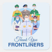 Hartelijk dank vierkante sticker (Voorkant)