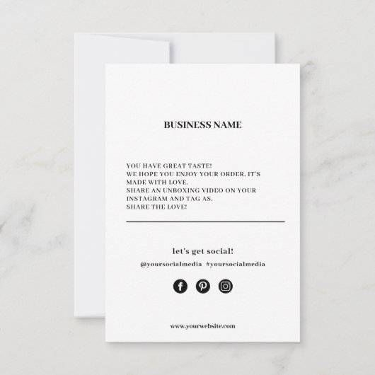 Hartelijk dank, Visitekaartje bestellen Bedankkaart (Achterkant)