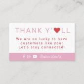 Hartelijk dank Visitekaartje Informatiekaartje (Achterkant)