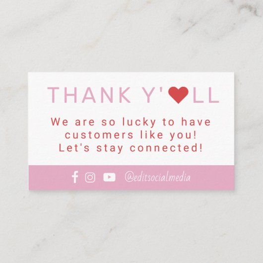 Hartelijk dank Visitekaartje Informatiekaartje (Achterkant)