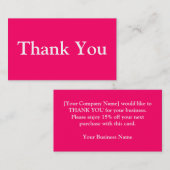 Hartelijk dank Visitekaartje Sjabloon Hot Pink Fuc (Voorkant / Achterkant)