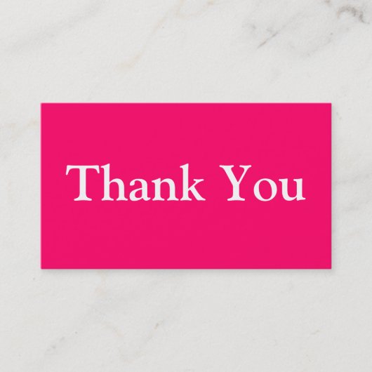 Hartelijk dank Visitekaartje Sjabloon Hot Pink Fuc (Voorkant)