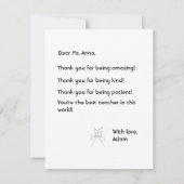 Hartelijk dank, vlakke Kaart, geluid en eenvoudig Bedankkaart (Achterkant)