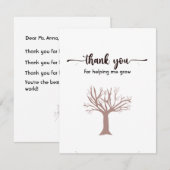 Hartelijk dank, vlakke Kaart, geluid en eenvoudig Bedankkaart (Voorkant / Achterkant)