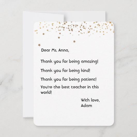 Hartelijk dank, vlakke Kaart, geluid en eenvoudig Bedankkaart (Achterkant)