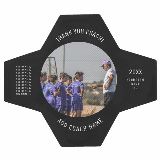 Hartelijk dank, Voetbal coach aangepaste teamfoto' (Enkel)