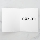 Hartelijk dank Voetbal coach groot Bedankkaart (Binnen)